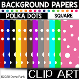 POLKA DOTS Background Square Papers Clipart