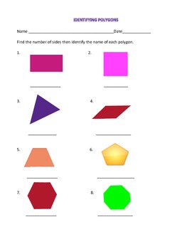 Preview of FREE POLYGONS WORKSHEET