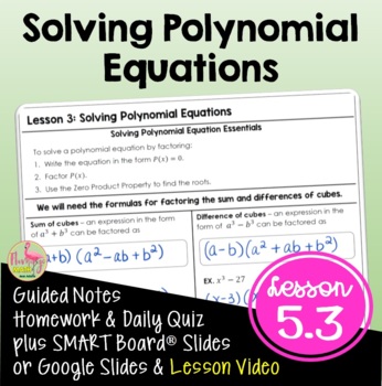 Preview of Solving Polynomial Equations (Algebra 2 - Unit 5)