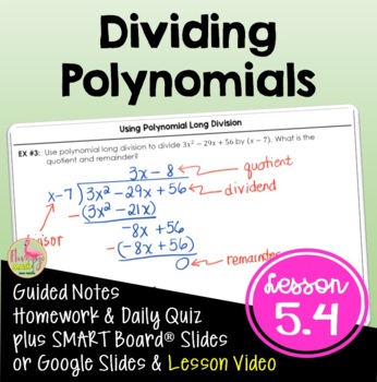 Preview of Dividing Polynomials (Algebra 2 - Unit 5)