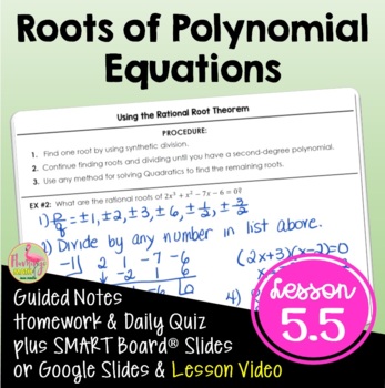 Preview of Roots of Polynomial Equations (Algebra 2 - Unit 5)