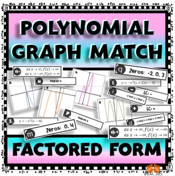 Preview of POLYNOMIAL GRAPH MATCH FACTORED FORM ACTIVITY cut/paste eq, multiplicity, deg,lc