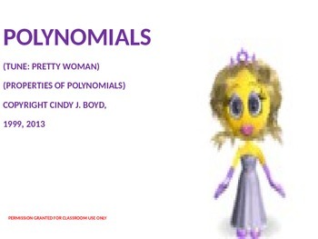 Preview of POLYNOMIAL OPERATIONS, MULTIPLYING BINOMIALS, AND FACTORING SONG