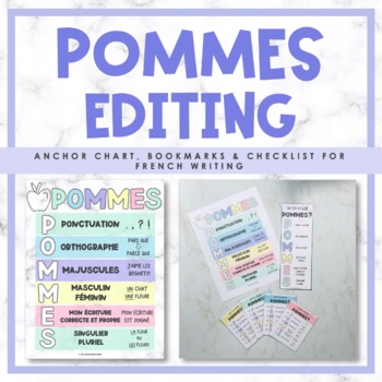 Preview of French POMMES Editing Poster for Writing