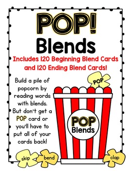 Preview of POP!  A Beginning and Ending Blends Card Game