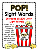 POP!  A Sight Words Popcorn Card Game - Contains all 220 D