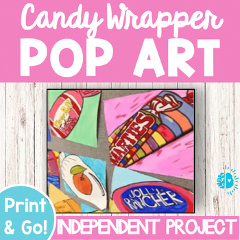 Preview of POP ART CANDY WRAPPER PROJECT Independent NO PREP Valentine's Day Halloween