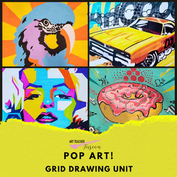 Preview of POP ART! Grid Drawing Unit -Middle School & High School Art