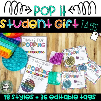 Preview of POP IT! Fidget poppers Student Gift Tags| Back to School| Meet the Teacher Greet