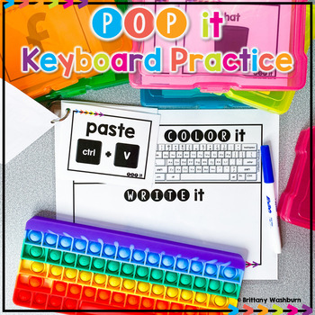 Preview of POP It Keyboard ⌨️ Station Activities and Task Cards for Typing Practice