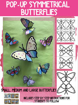 Preview of POP UP SYMMETRICAL BUTTERFLY ART | ART ACTIVITY | NO PREP