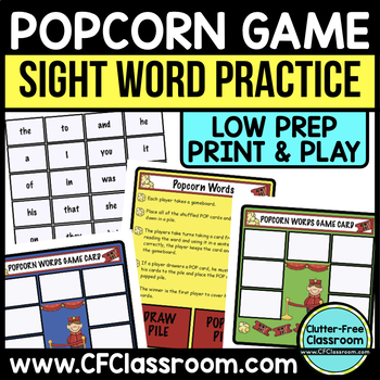 popcorn sight words games