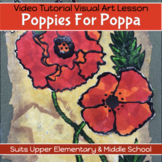 POPPY collage art lesson for MEMORIAL, REMEMBRANCE and ANZ