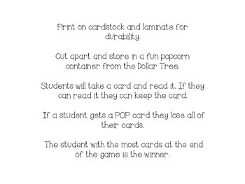POPcorn Words Second Grade by KookyKinders | Teachers Pay Teachers