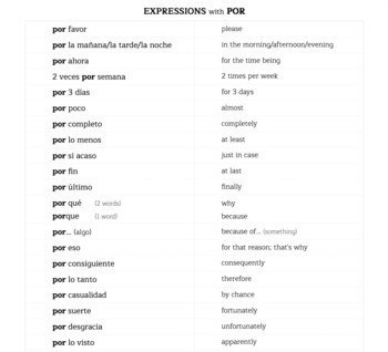 Preview of POR Expressions