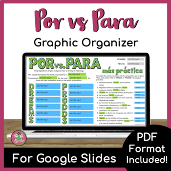 Preview of POR vs PARA Graphic Organizer | PRINT + DIGITAL