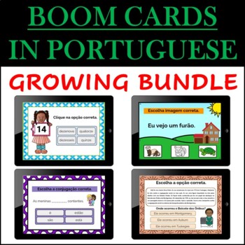Preview of PORTUGUESE BOOM CARDS GROWING BUNDLE