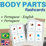 PORTUGUESE body parts FLASH CARDS | body parts portuguese 