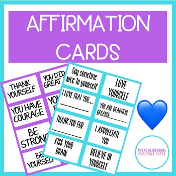 POSITIVE AFFIRMATION CARDS - Empower Students With Positive Messages