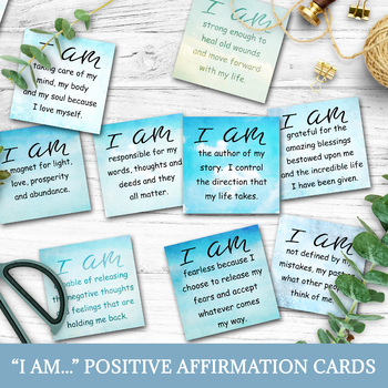 Preview of POSITIVE AFFIRMATION CARDS, VISION BOARD PRINTABLES, SOCIAL EMOTIONAL LEARNING