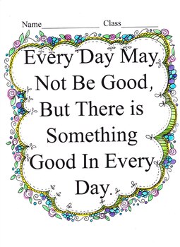 Preview of POSITIVE AFFIRMATION / GROWTH MINDSET - SOMETHING GOOD IN EVERY DAY