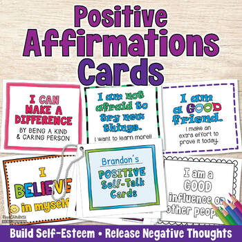 POSITIVE AFFIRMATIONS CARDS for Growth Mindset - Back to School Activities