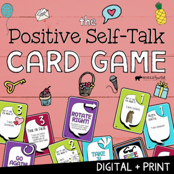 Preview of POSITIVE SELF-TALK: Print+ Digital SEL Game | Social Emotional Distance Learning