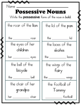possessive nouns task cards by rock paper scissors tpt