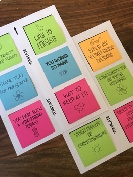 POST-IT/STICKY NOTES! Growth Mindset and Character Traits! Editable ...