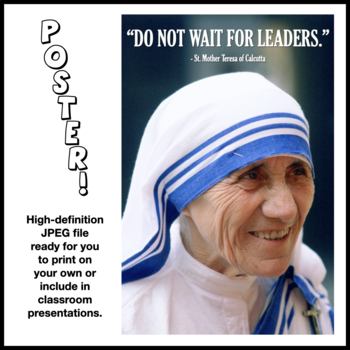 Preview of POSTER: Mother Teresa - Do Not Wait for Leaders