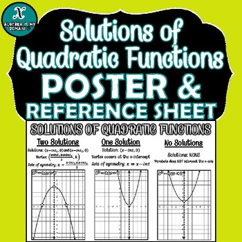 Preview of POSTER - Solutions (Zeros)  of Quadratic Functions