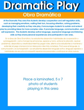Preview of POSTER - The Creative Curriculum - DRAMATIC PLAY AREA - English & Spanish