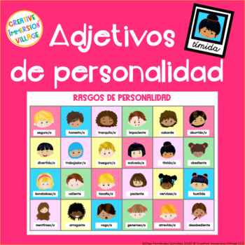 Preview of POSTER Y TARJETAS ADJETIVOS PERSONALIDAD POSTER FLASCHARDS PERSONALITY SPANISH