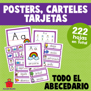 Preview of POSTERS, CARTELES y TARJETAS del ABECEDARIO/ Spanish Alphabet Posters