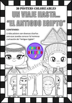 Preview of PÓSTERS COLOREABLES - CIVILIZACIÓN "Antiguo Egipto" (IMPRIMIBLES) |CULTURA|