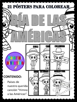 Preview of PÓSTERS COLOREABLES - El Día de las Américas (IMPRIMIBLES) |HIMNO PAÍSES|