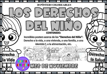 Preview of PÓSTERS COLOREABLES - Los Derechos del Niño (Volumen 2) [IMPRIMIBLES] |DERECHOS|