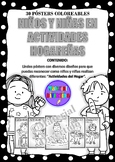 PÓSTERS COLOREABLES - Niños y Niñas en Actividades del Hog