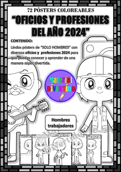 Preview of PÓSTERS COLOREABLES - Oficios y Profesiones 2024 (IMPRIMIBLE)|HOMBRE TRABAJADOR|