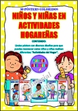PÓSTERS COLORIDOS - Niños y Niñas en Actividades del Hogar
