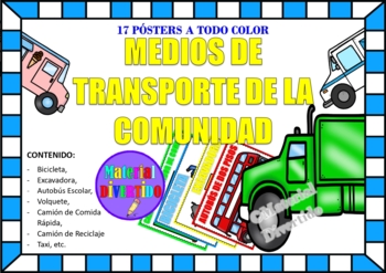 Preview of PÓSTERS COLORIDOS - Transportes de la Comunidad (IMPRIMIBLES) |MI COMUNIDAD|