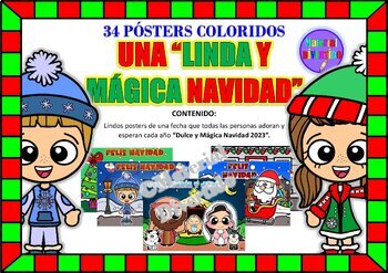 Preview of PÓSTERS COLORIDOS -  "Una Dulce y Mágica Navidad 2023" (IMPRIMIBLES) |DICIEMBRE|