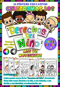 Preview of PÓSTERS COLORIDOS y COLOREABLES - Los Derechos del Niño (Volumen 1) |DERECHOS|