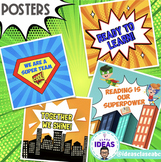 4 POSTERS - Comic- Superhero Theme Classroom Decor