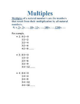Preview of POSTERS , TASK CARDS : Multiples, Minimum Common Multiple