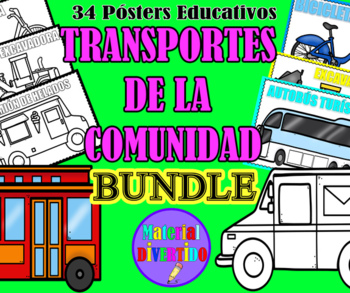 Preview of PÓSTERS TRANSPORTES DE LA COMUNIDAD (IMPRIMIBLES) - BUNDLE MEDIOS DE TRANSPORTE