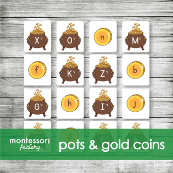 Preview of POTS OF GOLD and COINS • Valentines • Alphabet • Uppercase and Lowercase