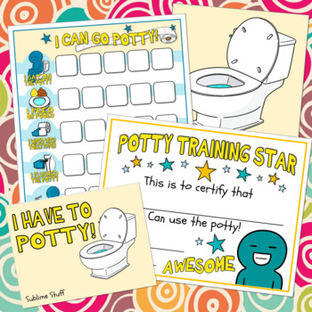 Preview of POTTY TRAINING : Kids Infograph Visual Health & Hygiene ... Includes Diploma