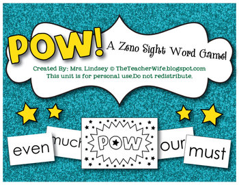 POW! A Zeno Sight Word Game