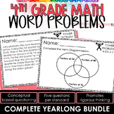 4th Grade Math Word Problems | Test Prep YEARLONG BUNDLE | SPIRAL REVIEW